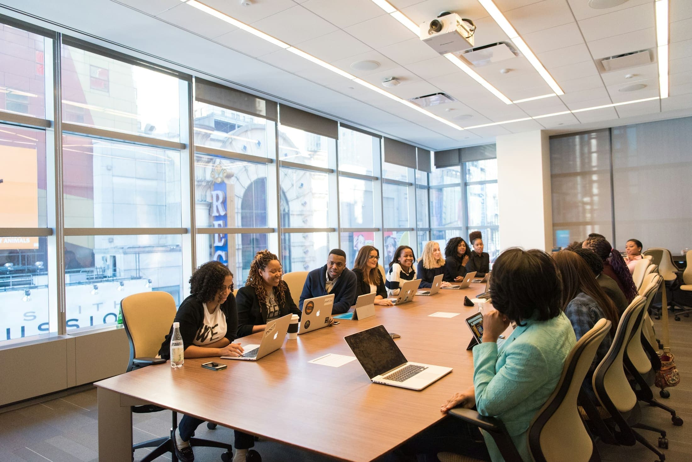 Team meeting around a boardroom table
